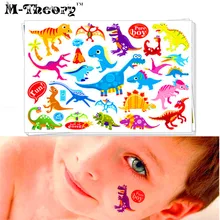 M theory Cartoon Makeup Temporary Tattoos Henna Tatto Body Art Toys Dinosaur Tatuagem Flash Tatoos Sticker