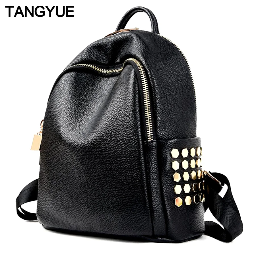 

TANGYUE Leather Women Backpack Female Small Black PU Feminine Backpacks for Girls Teenagers Women's Bag Mochila Rucksack Bagpack