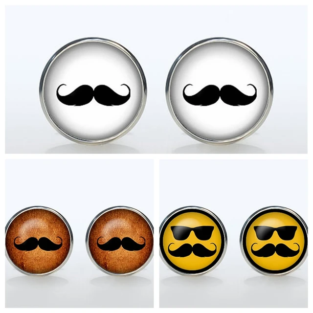 fathers gift high quality mustache emoji vintage french cufflinks