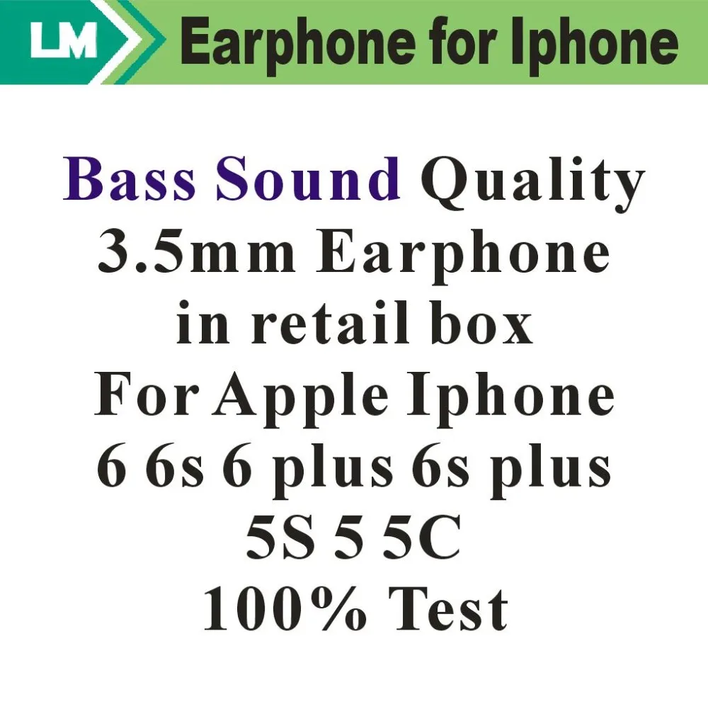 Prix pour En gros 3.5mm Basse Qualité Sonore Écouteurs Avec Télécommande Mic Volume contrôle Pour Iphone 5G 6G 6 Plus 100% Test 100 pcs/lot Livraison DHL Prix pour En gros 3.5mm Basse Qualité Sonore Écouteurs Avec Télécommande Mic Volume contrôle Pour Iphone 5G 6G 6 Plus 100% Test 100 pcs/lot Livraison DHL