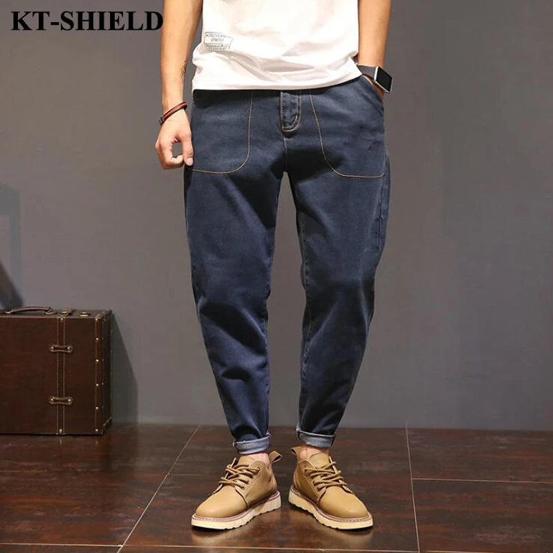 Spring Men Jeans Loose Hip hop Denim Men Trousers Casual Harem Pants Fashion Elasticity Biker Jeans