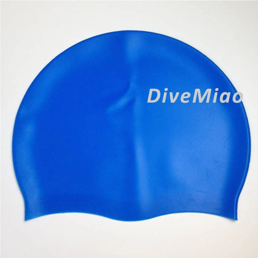 Шапочка для плавания в бассейне для длинных волос, силиконовая ткань, чистый цвет, шапочка для плавания в бассейне, Женская водонепроницаемая Плавательная шапочка, Женская Мужская - Цвет: blue