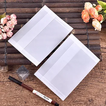 

5pcs pure white clear paper envelopes semitransparent vegetable parchment paper 175x125mm office stationery bussiness envelopes