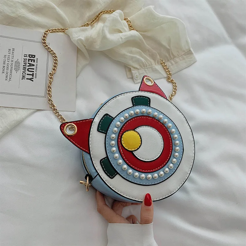 

Small Circular Bags for Women 2018 Evening Clutch Bags Handbags Cat Ear Cute Fashion Creative Bags for Girls