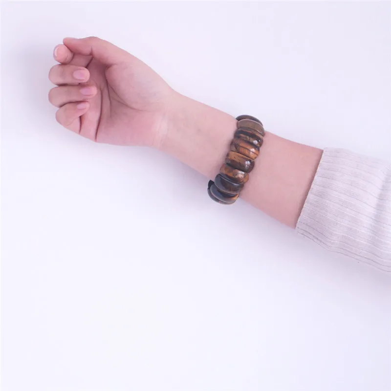 LuReen модный ремешок для часов Tiger Eye из натурального камня эластичные ремешки Apple