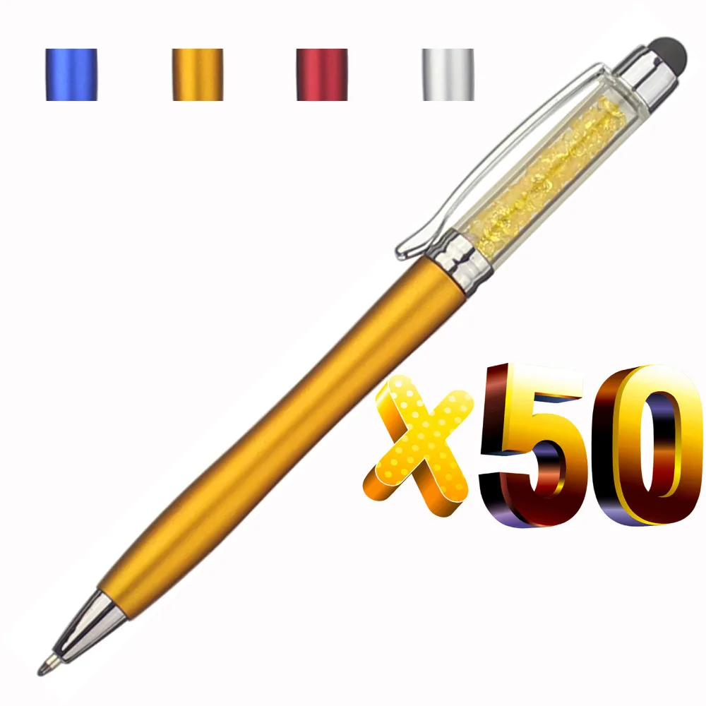 

lot 50pcs Color Crystal Stylus Ball Pen,Diamond Deco Touch Screen Pen for Phone&Pad,Customized Promotional Logo Gift,