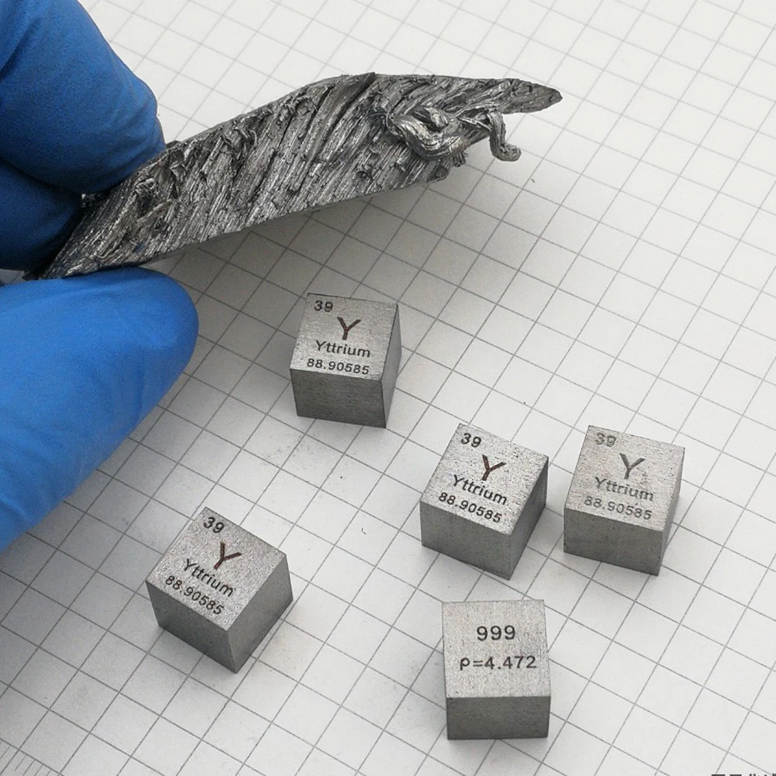  10 x 10 x 10mm Wiredrawing Metal Yttrium Cube Rare Elements Cube Periodic Table Of Elements Cube Gi