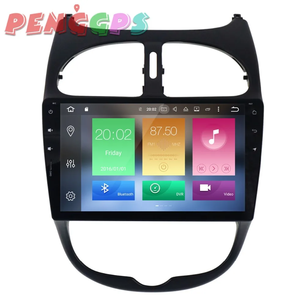 2din Android 8 0 7 1 автомобильный Радио dvd плеер gps навигация для peugeot 206 2000 2013 2014 2015 2016