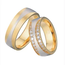 

2015 fashion trend cubic zirconia 18k gold plated tungsten carbide infinite engagement wedding bands couples promise ring sets