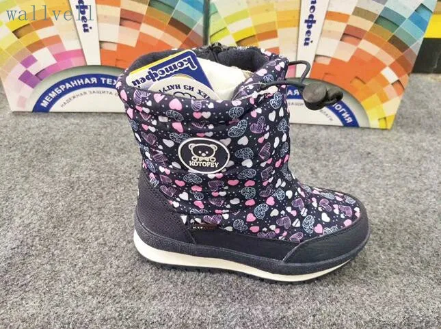 

wallvell Exported to the Russian girl snow boots children winter cotton boots waterproof warm