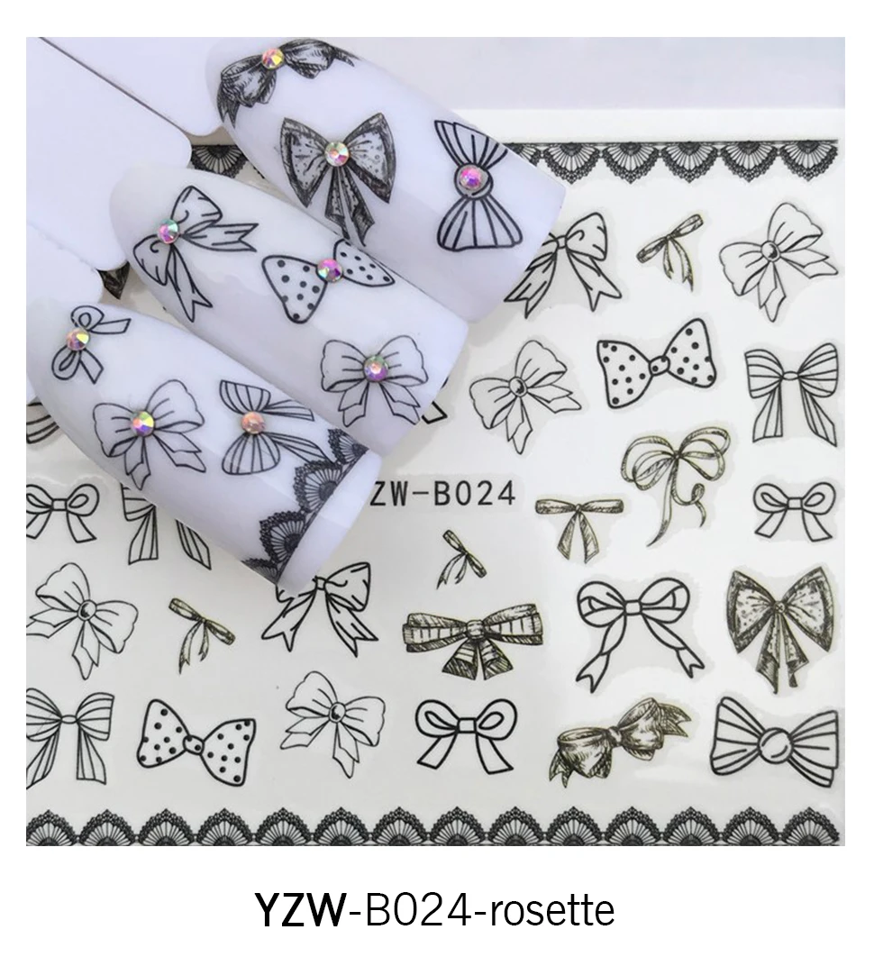 Лазурный красивый стикер для ногтей, бабочка, цветок, водная переводная наклейка, Слайдеры для украшения ногтей, тату, маникюр, модная наклейка s