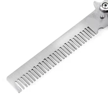 1 pcs Salon Stainless Steel Folding Practice Training Butterfly Comb Tool Black Balisong Style Knife