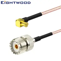 Eightwod RF коаксиальный кабель MCX под прямым углом до UHF SO-239 женский кабель 15 см для RTL SDR USB палка ключ