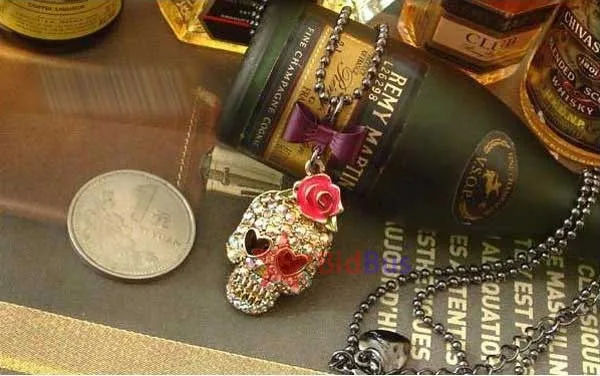 Bidbus Fast Rock Shiny Punk Bow Cute Sexy Skull Top Jewelry Pendant Necklace | Украшения и аксессуары