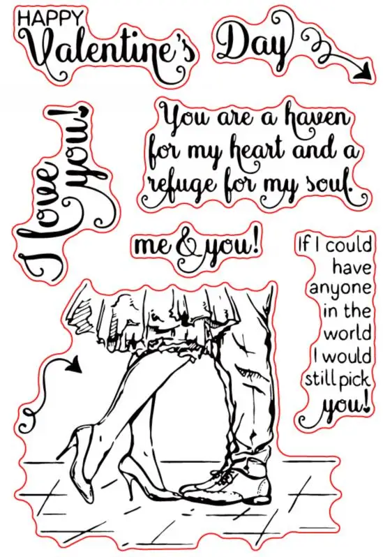 VALENTINE'S DAY Clear Stamp Or stamp for DIY Scrapbooking/Card Making/Kids Fun Decoration Supplies A399 | Канцтовары для офиса