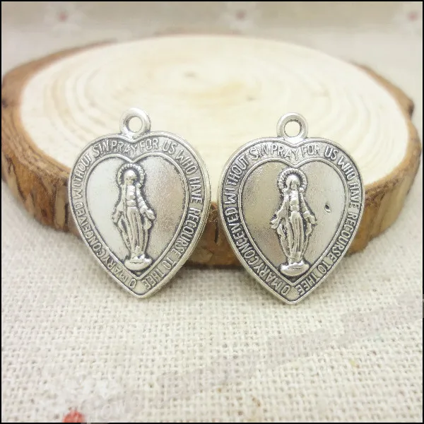 

Free shipping! 50pcs Vintage Charms HeartShaped Pendant Antique silver Fit Bracelets Necklace DIY Metal Jewelry Making