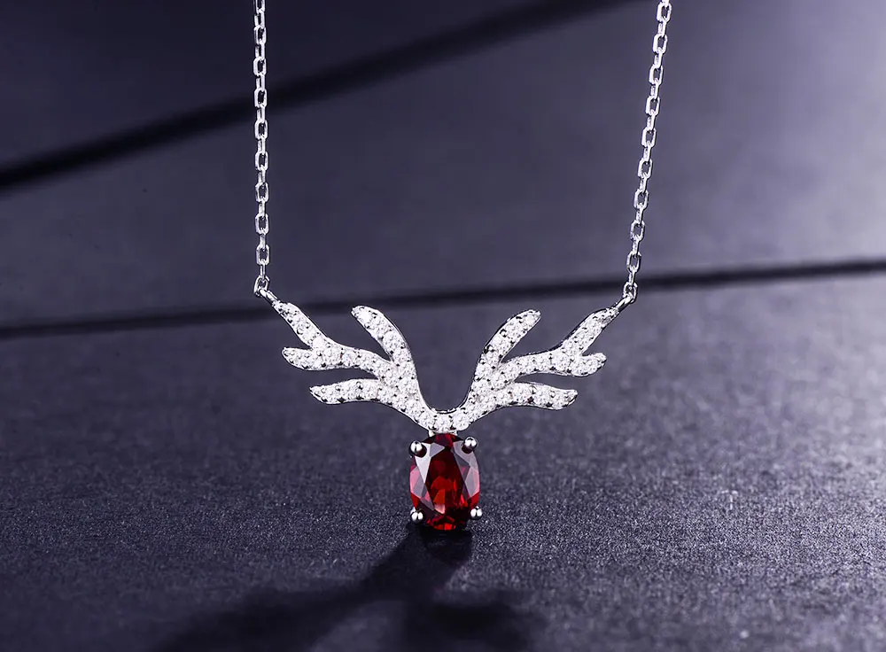 silver garnet necklace CANL00380SB-1 (5)
