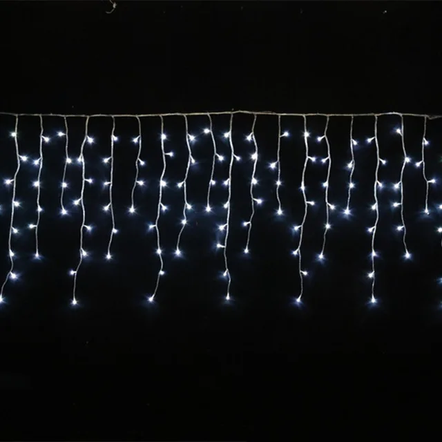 Рождественские Огни наружное украшение 3,5 м Drop 0,4-0,6 м светодиодный занавес сосулька струнные огни Новогодняя Свадебная вечеринка Гирлянда Свет - Испускаемый цвет: White