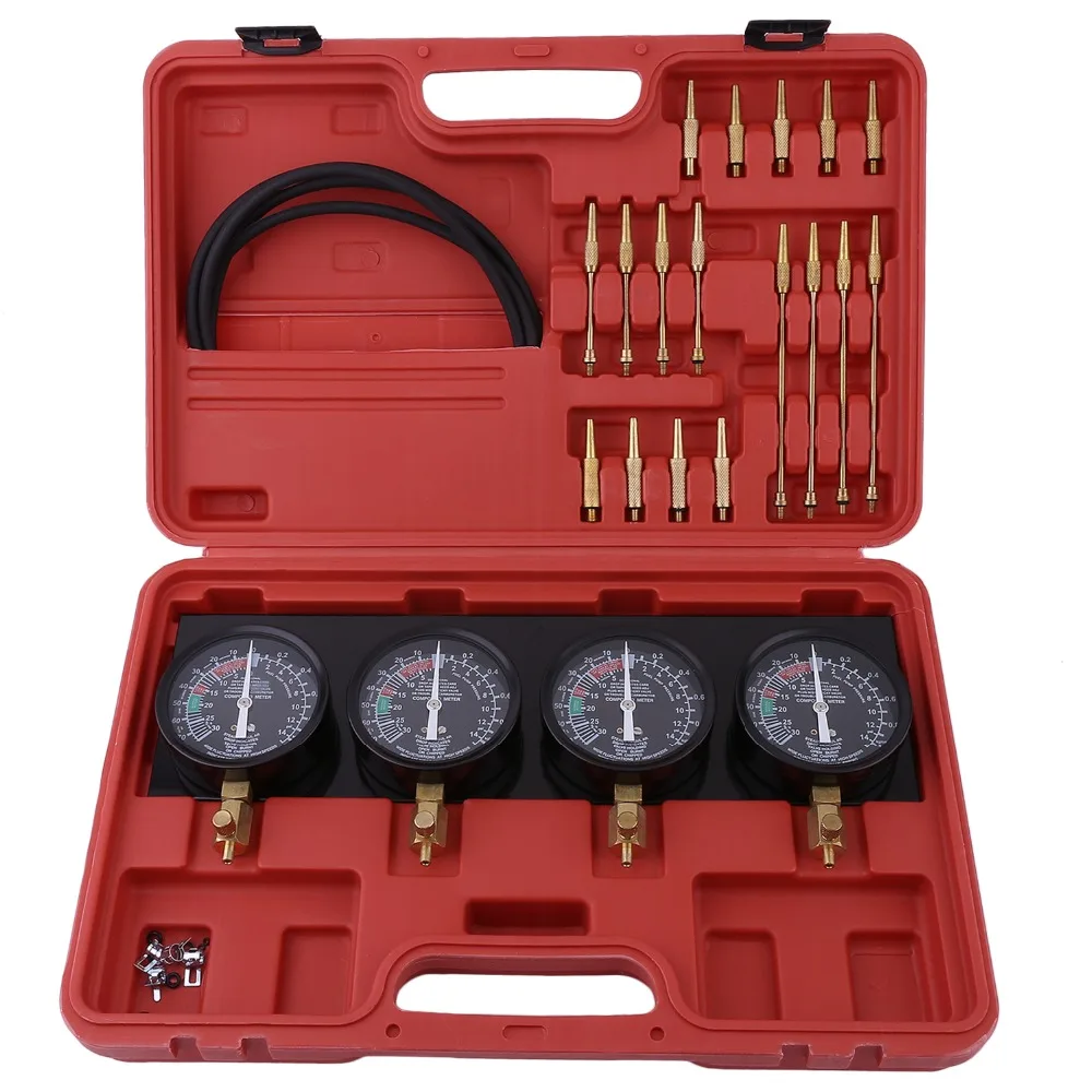 

A8032 Universal Four In One Fuel Vacuum Carburetor Synchronizer Set Sync Gauge Vacuum Hoses Extensions Kit For Motorcycle