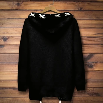 

Winter Plus size 2xl-7xl 8xl knitted Hoodies european no button outerwear large male turn-down collar thermal thick Sweatshirts