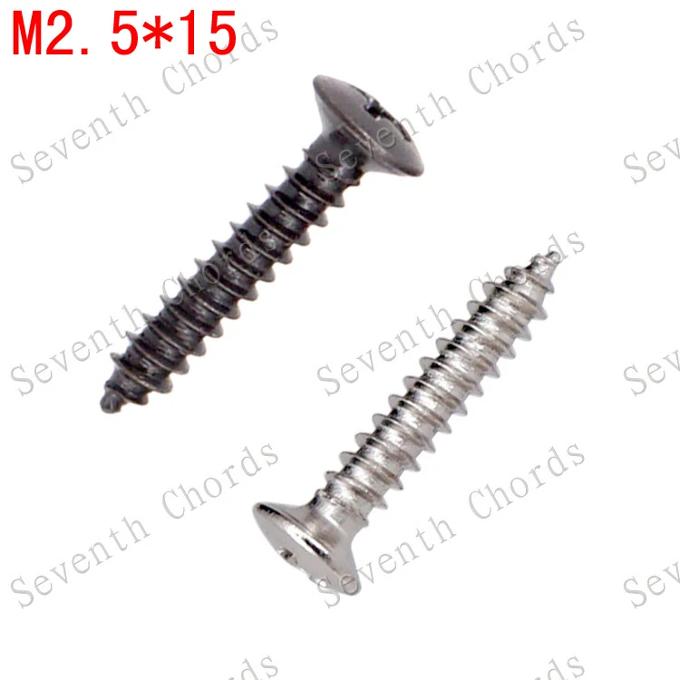

40 Pcs Electric Guitar Humbucker Pickup Ring Mounting Screws - Pickup Frame Screws M2.5*15mm - Silver & Black for choose