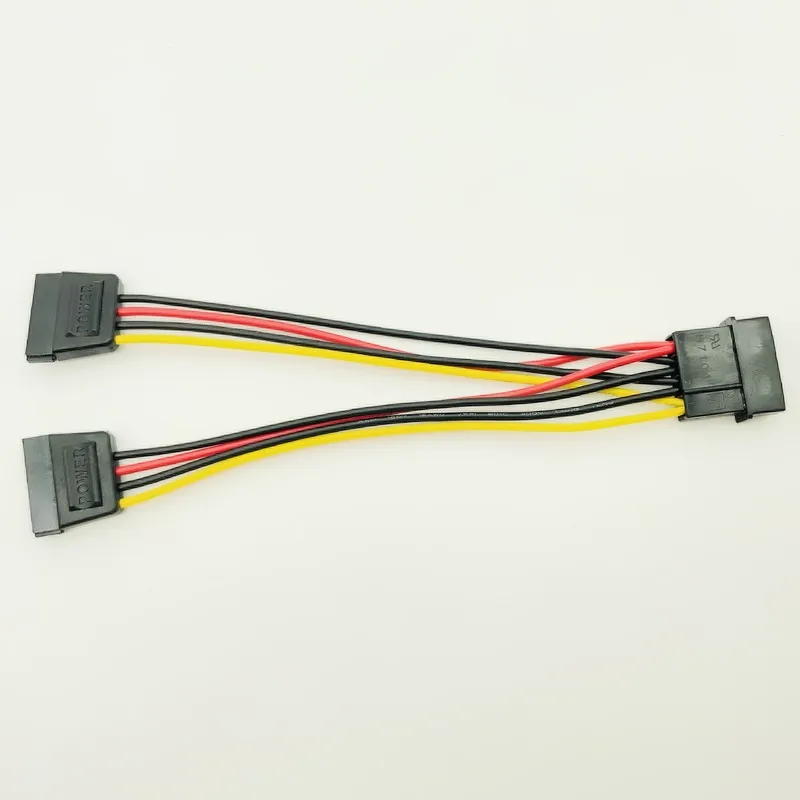 Компьютерные кабели и разъемы Molex 4pin IDE к двойному SATA 15Pin кабель питания Y сплиттер