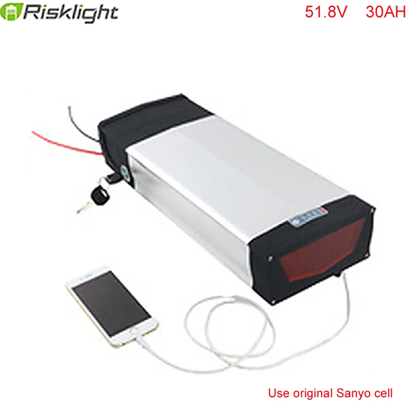 14S 52V 30AH литий-ионный аккумулятор USB порт 1500w задняя стойка батареи для Bangfang BBS02 BBSHD |