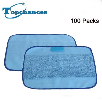 

100Pcs/Lot New Blue Washable Reusable Microfiber Mopping Cloths for iRobot Braava 380t 320 Mint 5200c 4200 Home Essential