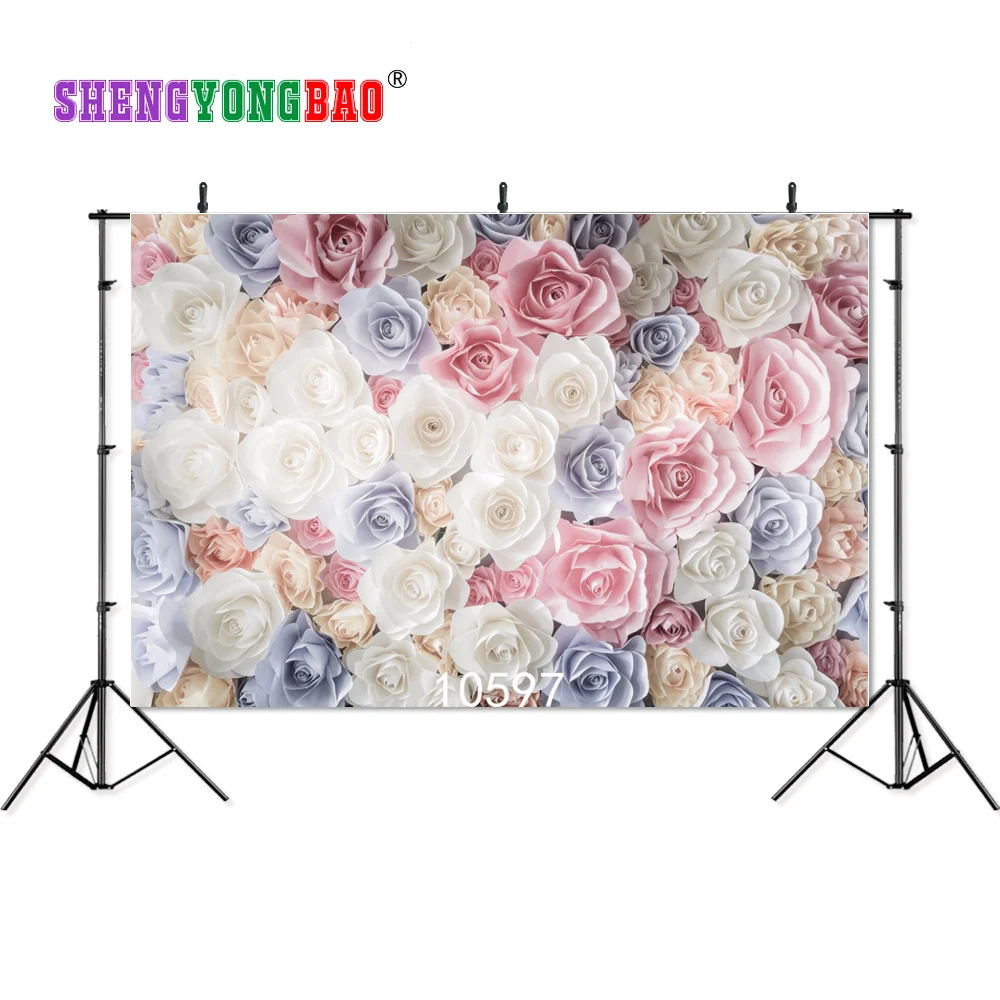 

SHENGYONGBAO Art Cloth Custom Photography Backdrops Prop Cherry blossoms&Board Theme Digital Photo Studio Background 10597