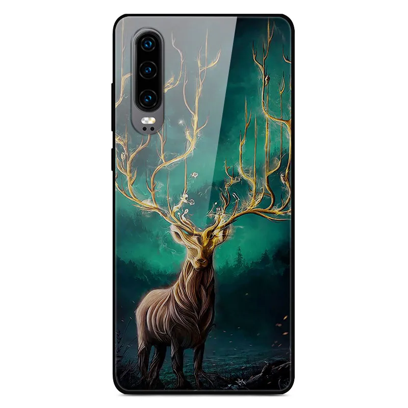 Чехол H для huawei P30, жесткий стеклянный чехол для телефона huawei P30 Pro P30Pro, Мягкий бампер, закаленное P 30, пространство для Huawe P30 - Цвет: 37