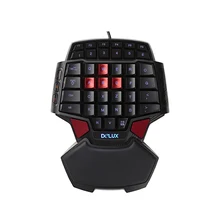 Delux Т9 мини USB подсветкой gaming keyboard геймпад для gamer компьютерная периферия Подарок Русский алфавит наклейки