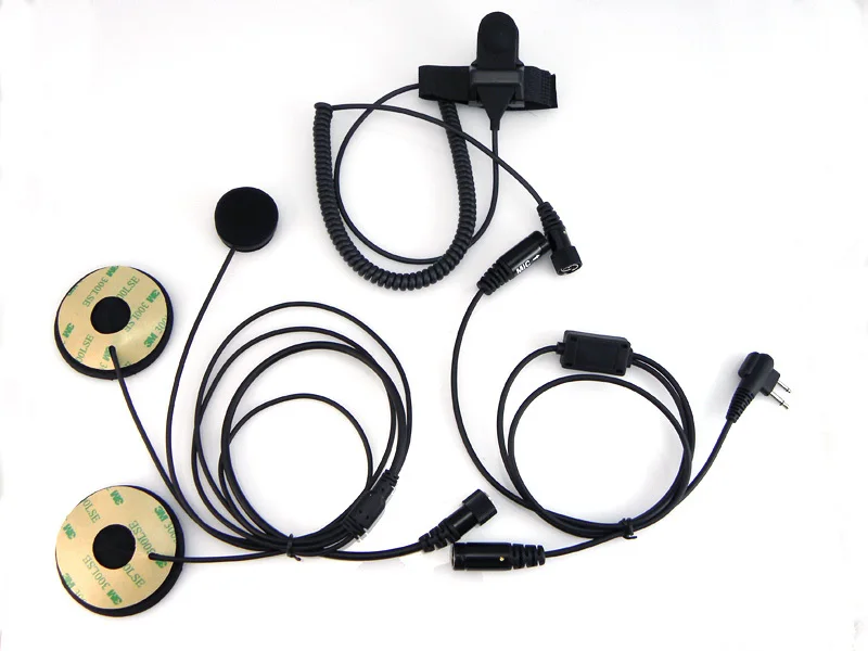 Motorcycle Helmet Headset Full Face Close Headphone PTT for 2 Pin