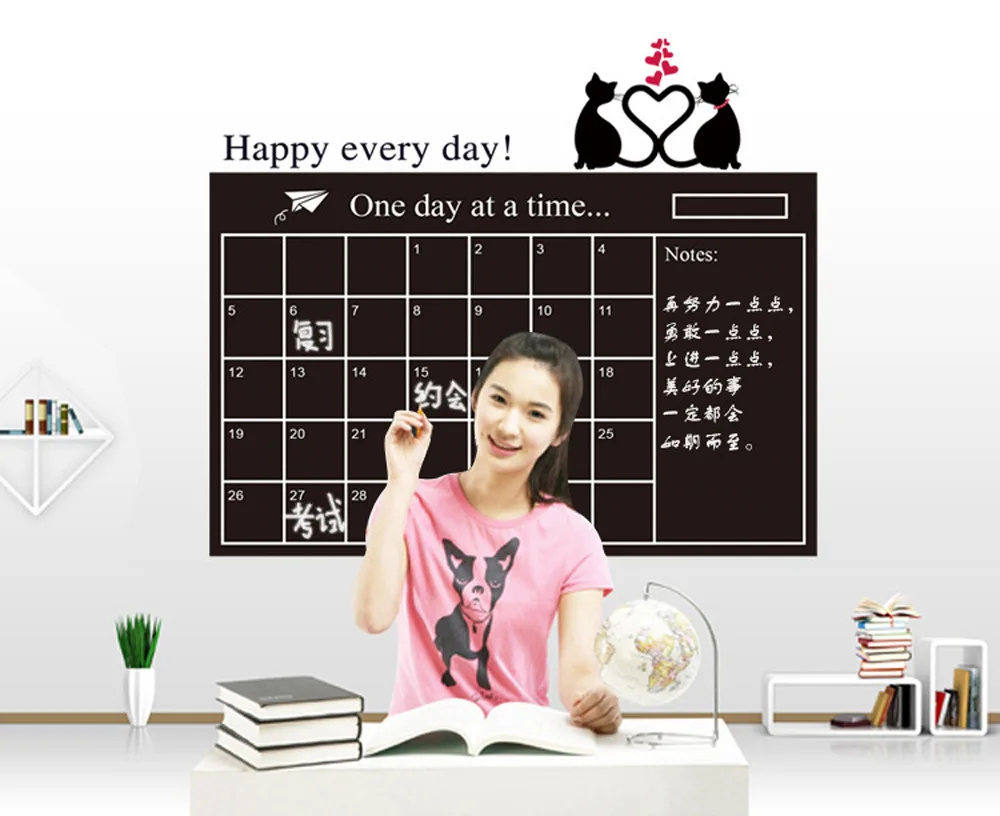 Painting writing stickers wholesale 60 95cm blackboard teaching soft PP stickers removable wall stickers creative office