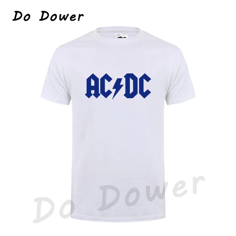 Новинка, Camisetas AC/DC Band Rock, Мужская футболка с графическим принтом Acdc, Повседневная футболка с круглым вырезом, хип-хоп, короткий рукав, хлопковый топ - Цвет: White 2