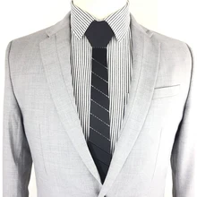 Черный Полосатый клетчатый акриловый галстук приталенный мужской облегающий модный галстук свадебный аксессуар для жениха и горничной подарок на день рождения вечерние деловые костюмы