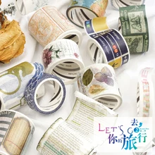 Go Travelling Series Washi Tape Decorative Adhesive Tape Decora Diy Scrapbooking Sticker Label Stationery Drop Shipping