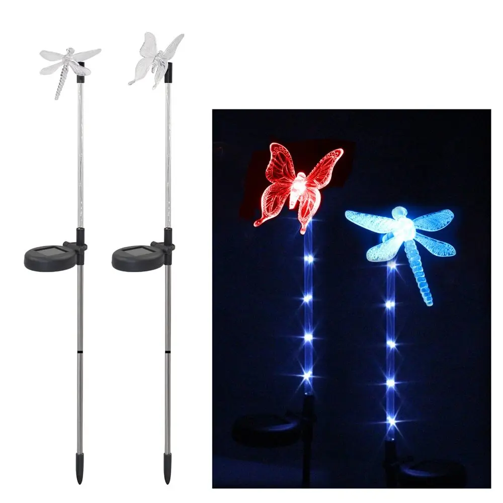 

4pcs LED Solar Garden Stake Light Color-Changing Glow Stick LED With Luminous Stake Outdoor Garden Party Decor Figurines Light
