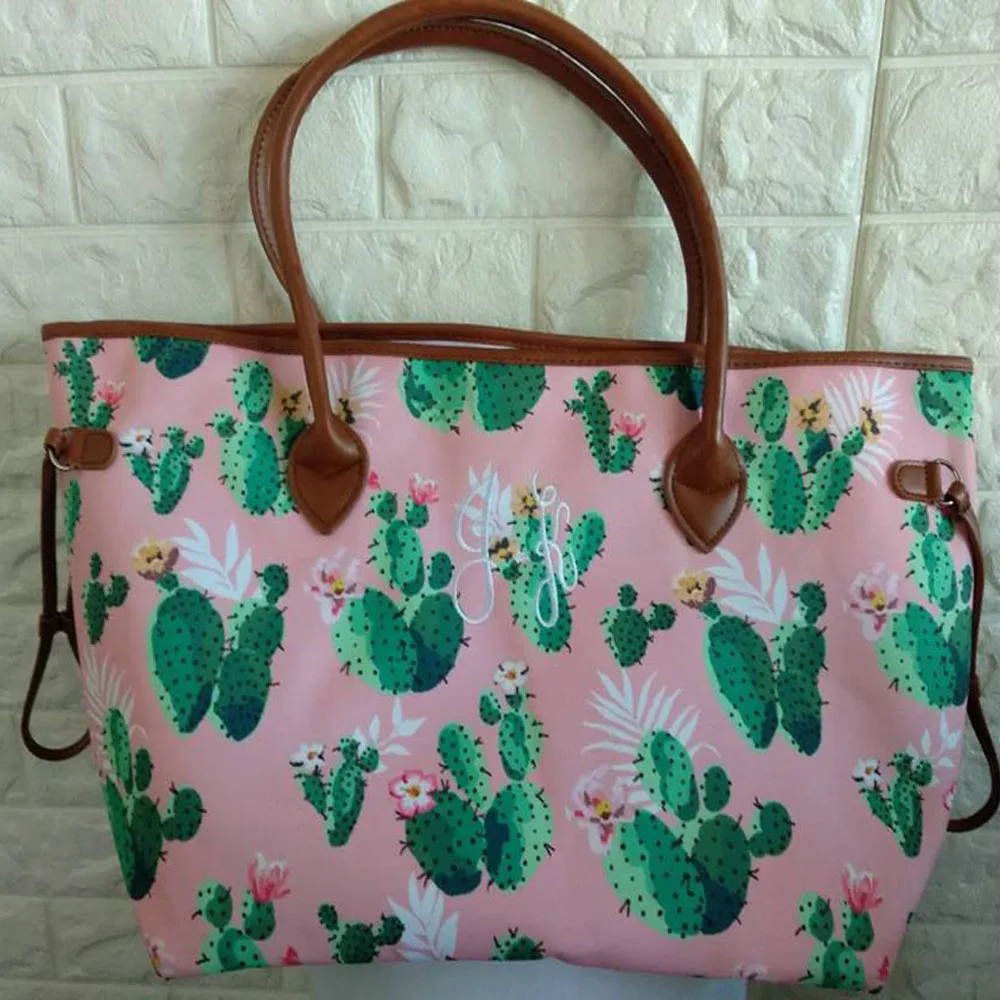 Женская холщовая сумка с принтом кактуса 100% г.|large handbags|women handbagshandbag handbags |