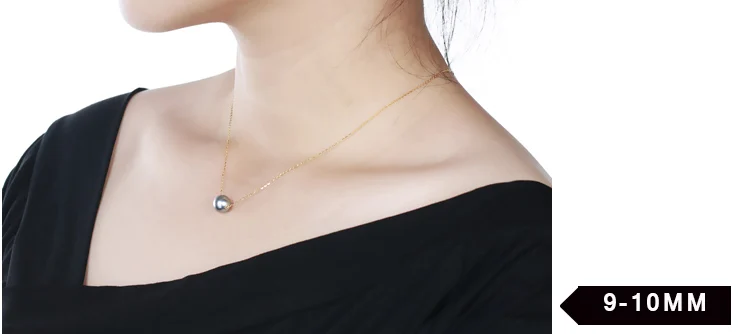 Ожерелье с подвеской из натурального черного жемчуга, 18 К Золотая цепочка, ожерелье с жемчугом tahitain, ювелирное изделие для женщин, Настоящее Жемчужное ювелирное изделие, прекрасный подарок