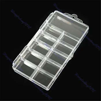

New 10 sets/lot Empty Plastic Nail Art Tips Storage Box 100 Tips Case Hot Sale