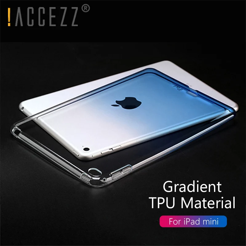 

!ACCEZZ Shockproof Silicone Colorful Ultra-Thin 7.9 inches Back Case Shell For iPad Mini 1/2/3/4 Tablet Gradient Color Soft Case