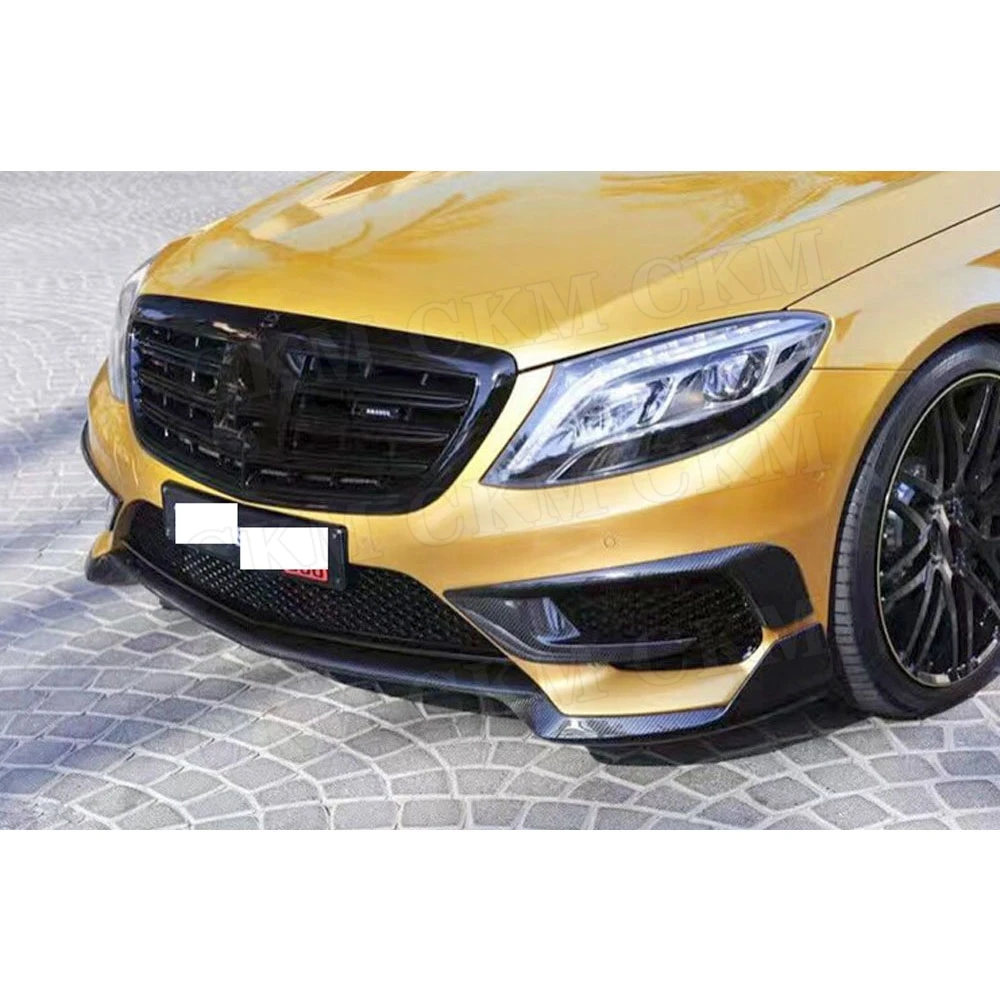 Для W222 углеродное волокно передняя губа Лопата для Mercedes Benz S класс S63 AMG 2014 2017