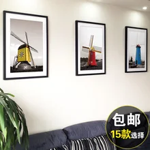 Мельница пейзажа гостиной декоративной живописи диван фон вход Триптих украшением росписи