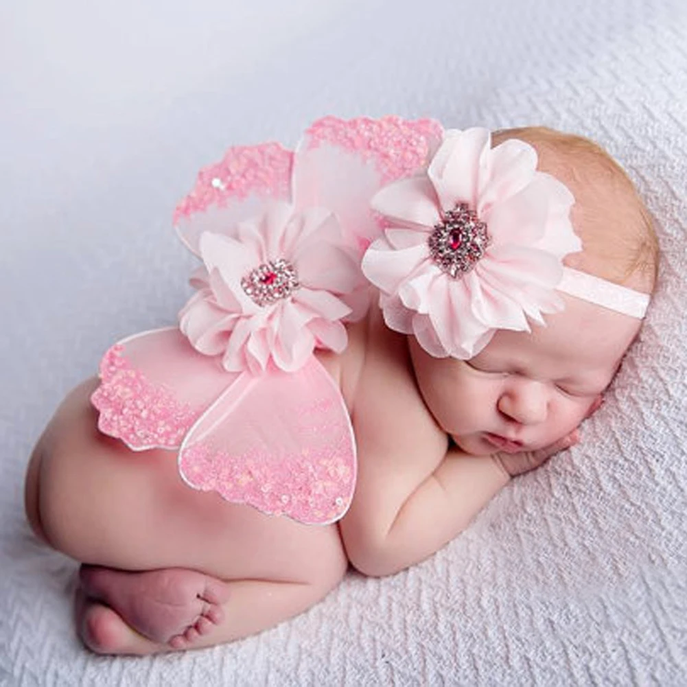 Baby Newborn Photography Props Crochet Outfits Knit Butterfly Wings Baby Photo Props Photography