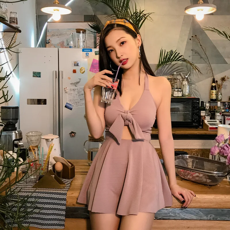 

Korean Swimwear Windsurf Surfing Swimsuits For Women Women's One-Piece Swimsuit Female One Piece New Sexy Hollowed Conserved