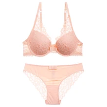 Горячее предложение, роскошное кружевное нижнее белье с чашечками 3/4 для молодых девушек, красивое сексуальное женское нижнее белье, комплект нижнего белья пуш-ап, трусики, регулируемый комплект нижнего белья