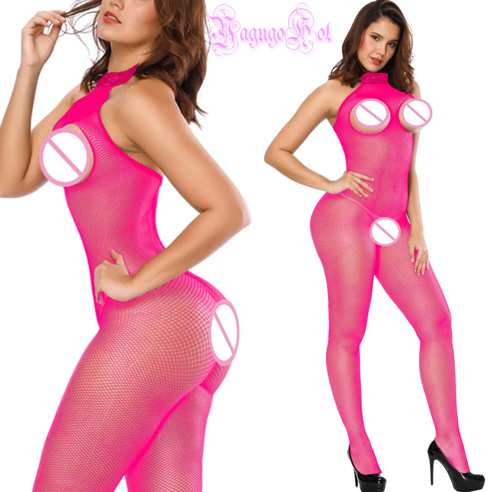 Sexy Fishnet Lace Seduction Choker Backless Bodystocking Catsuit Lingerie Open Crotch Bra Cup Bust Underwear Costumes Jumpsuit Sexy Fishnet Lace Seduction Choker Backless Bodystocking Catsuit Lingerie Open Crotch Bra Cup Bust Underwear Costumes Jumpsuit
