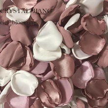 Светло-фиолетовый, бежевый, старый розовый лепестки для свадеб, граница для прохода, мягкий атласный цветок для девочек, лепестки роз, 100 шт./лот