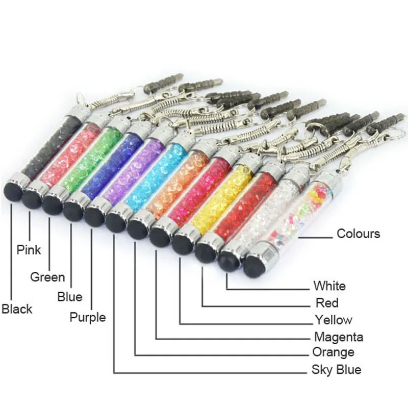 N-KTPS-0009_4_JONSNOW Touch Pen Crystal Diamond Dust Stylus Touch Pen with 3.5 mm Headset Jack Dustproof Cap for iPad Smartphone Tablet PC