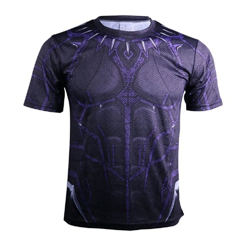 2018 Movie Avengers 3 Infinity War Black Panther T'Challa Cosplay T-Shirts Superhero Mens Polyester O-Neck Tee Shirts Tops (2)